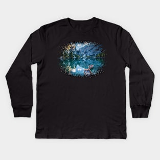 Lake and mountain dispersion design Kids Long Sleeve T-Shirt